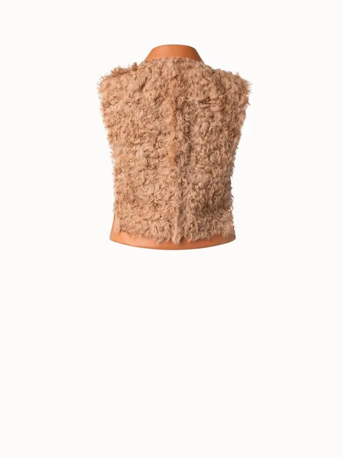 Leather And Fur Vest Vicuna Women Akris Jackets