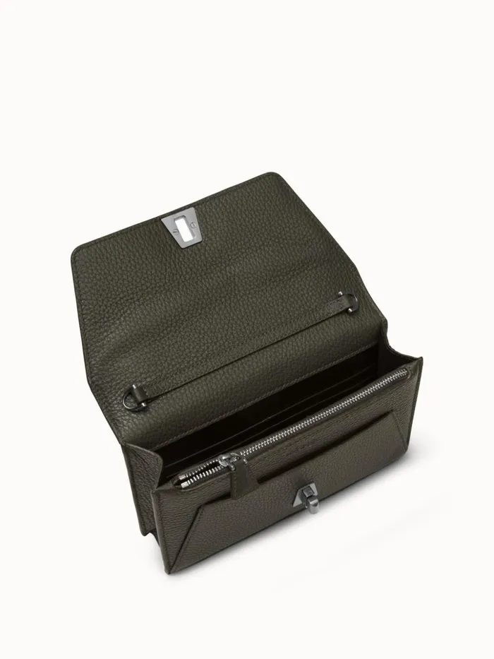Leather Crossbody Envelope Clutch Olive Women Akris Mini Bags