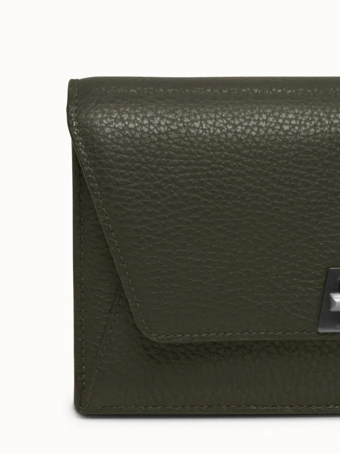 Leather Crossbody Envelope Clutch Olive Women Akris Mini Bags