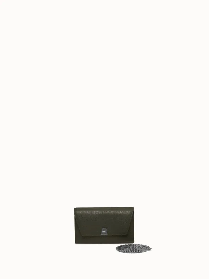 Leather Crossbody Envelope Clutch Olive Women Akris Mini Bags