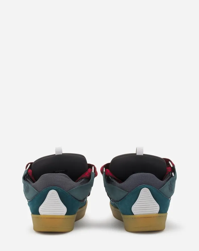 Leather Curb Sneakers Blue Men Lanvin Sneakers