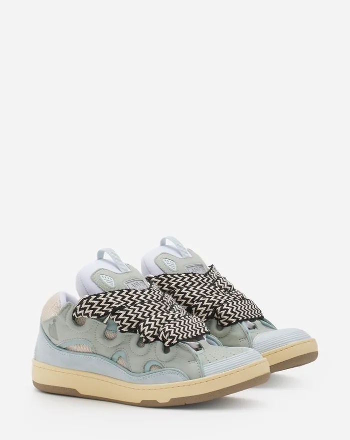 Leather Curb Sneakers Light Blue Men Lanvin Curb Leather Curb Sneakers Light Blue Men Lanvin Curb