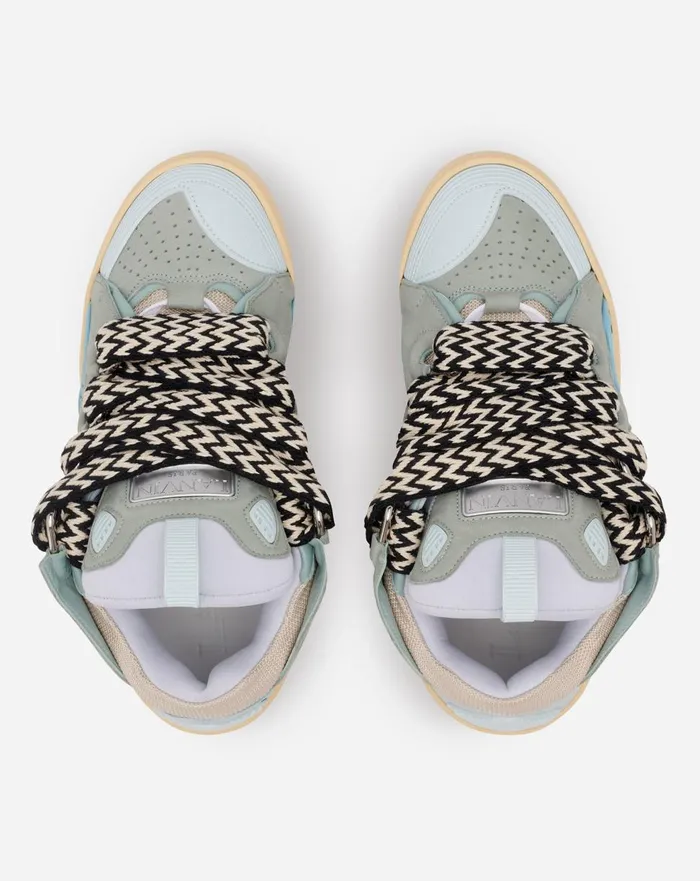 Leather Curb Sneakers Light Blue Men Lanvin Curb Leather Curb Sneakers Light Blue Men Lanvin Curb