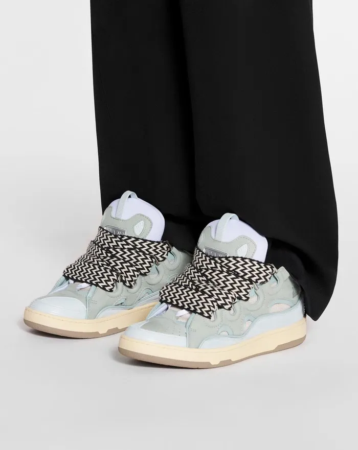 Leather Curb Sneakers Light Blue Men Lanvin Curb Leather Curb Sneakers Light Blue Men Lanvin Curb