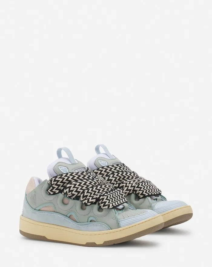 Leather Curb Sneakers Light Blue Women Lanvin Curb Leather Curb Sneakers Light Blue Women Lanvin Curb