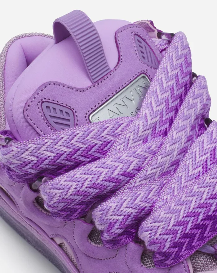 Leather Curb Sneakers Lilac Women Lanvin Curb
