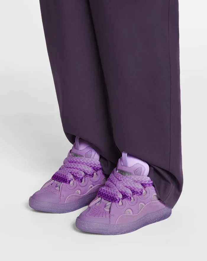 Leather Curb Sneakers Lilac Women Lanvin Curb
