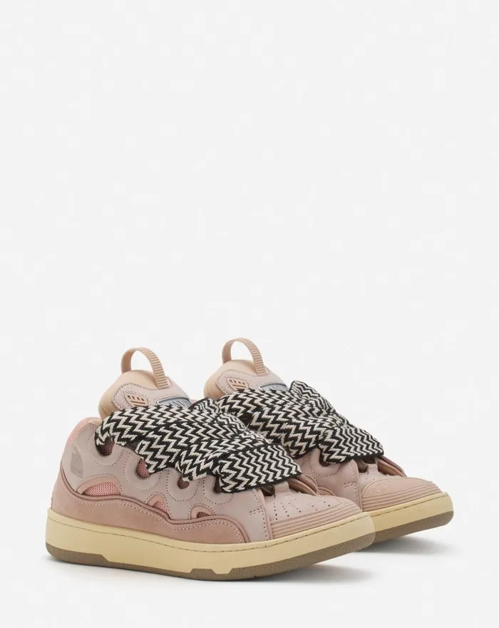 Leather Curb Sneakers Pink Women Lanvin Sneakers Leather Curb Sneakers Pink Women Lanvin Sneakers