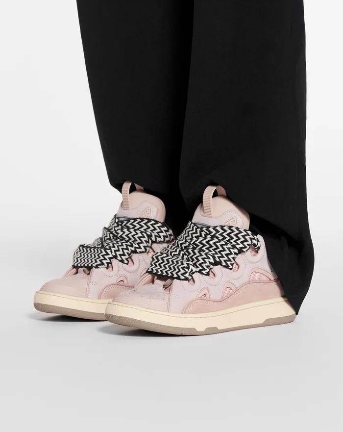 Leather Curb Sneakers Pink Women Lanvin Sneakers Leather Curb Sneakers Pink Women Lanvin Sneakers