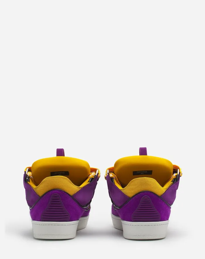 Leather Curb Sneakers Purpleyellow Men Lanvin Sneakers