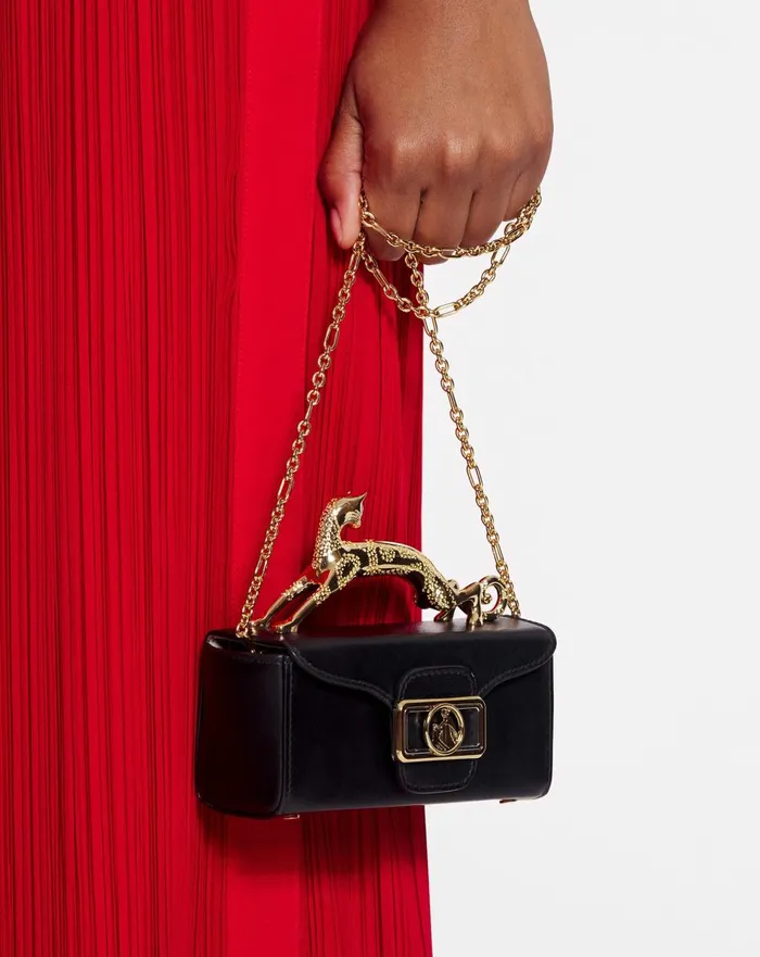 Leather Micro Pencil Cat Bag Black Women Lanvin Wallets and Small Leather Goods