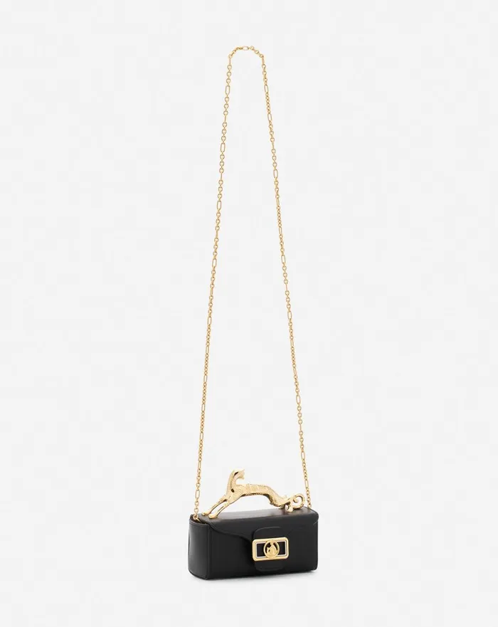 Leather Micro Pencil Cat Bag Black Women Lanvin Wallets and Small Leather Goods