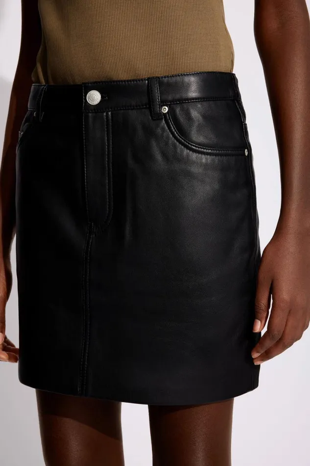 Liana Leather 8211 Black Women Won Hundred Skirts and Shorts