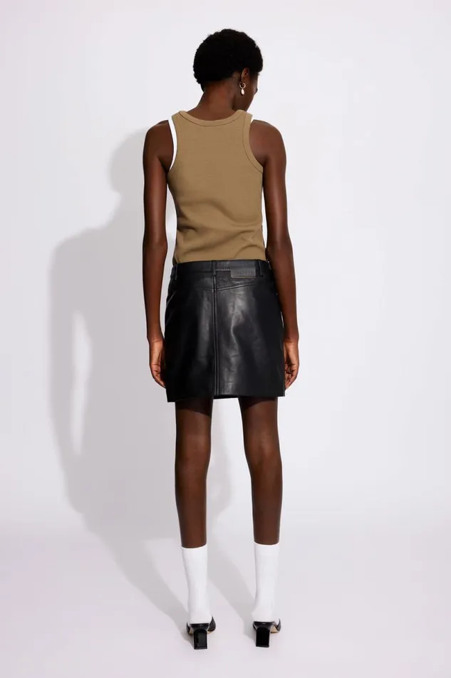 Liana Leather 8211 Black Women Won Hundred Skirts and Shorts