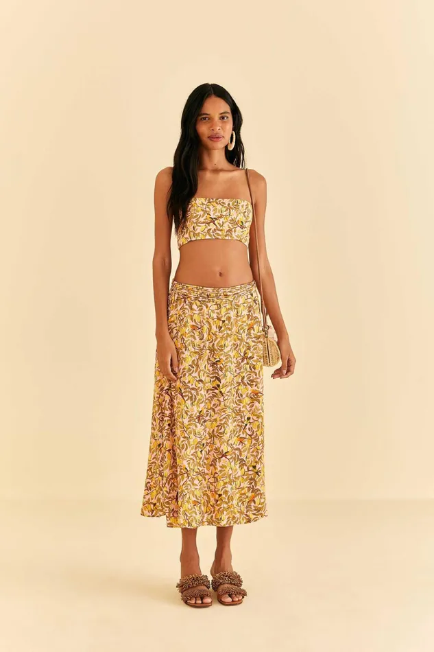Light Pink Star Fruit Crop Top Women Farm Rio Crop Tops