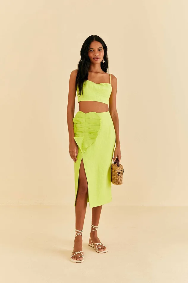 Lime Sleeveless Crop Top Women Farm Rio Crop Tops