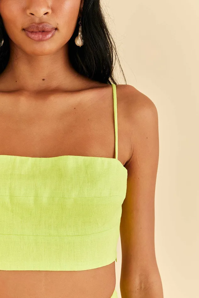Lime Sleeveless Crop Top Women Farm Rio Crop Tops