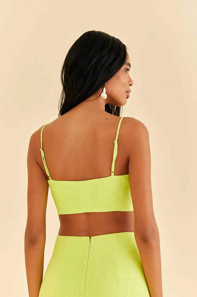 Lime Sleeveless Crop Top Women Farm Rio Crop Tops
