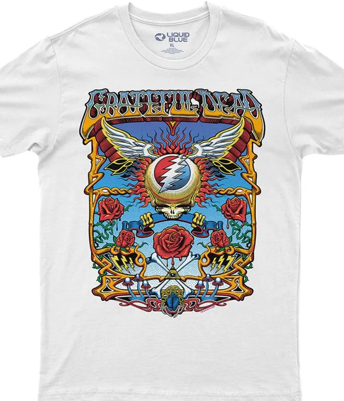 Liquid Blue Athletic TShirt Men Flying SYF White Athletic TShirt
