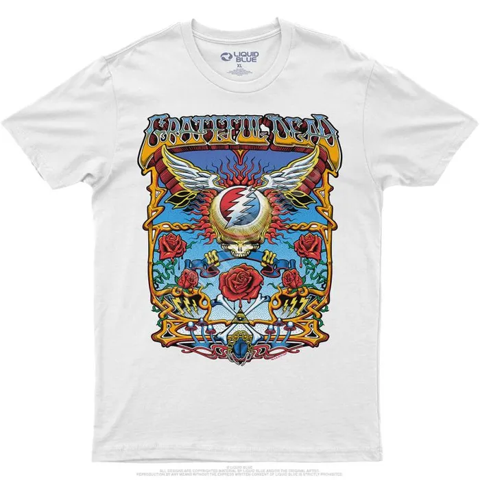 Liquid Blue Athletic TShirt Men Flying SYF White Athletic TShirt