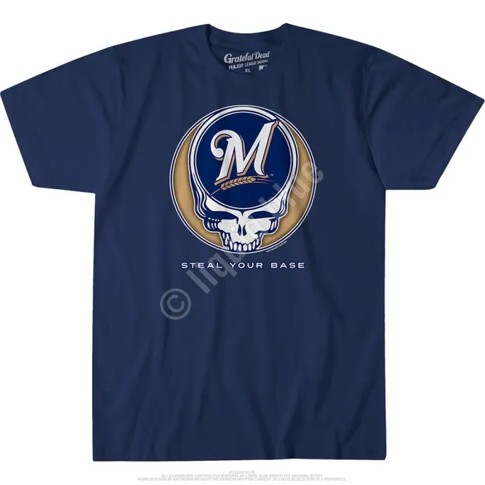 Liquid Blue Athletic TShirt Men Milwaukee Brewers Steal Your Base Navy Athletic TShirt Liquid Blue Athletic TShirt Men Milwaukee Brewers Steal Your Base Navy Athletic TShirt