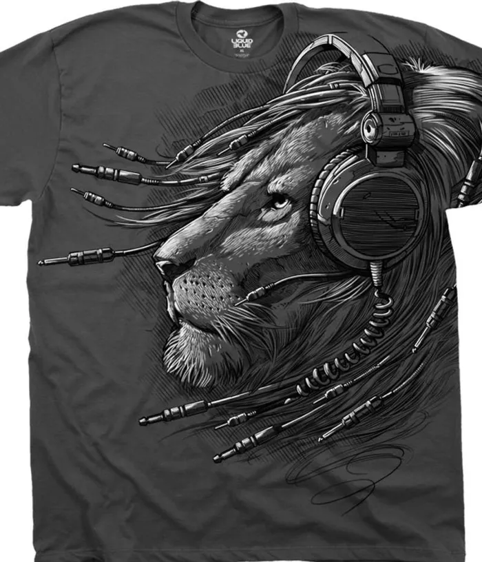 Liquid Blue Athletic TShirt Men Plugged In Grey Athletic TShirt