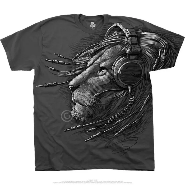 Liquid Blue Athletic TShirt Men Plugged In Grey Athletic TShirt