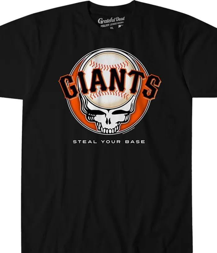 Liquid Blue Athletic TShirt Men San Francisco Giants Steal Your Base Black Athletic TShirt
