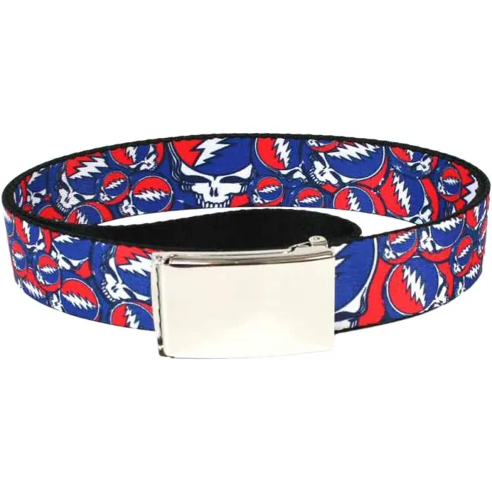 Liquid Blue Belts Accessories SYF Collage Adjustable Web Belt Black