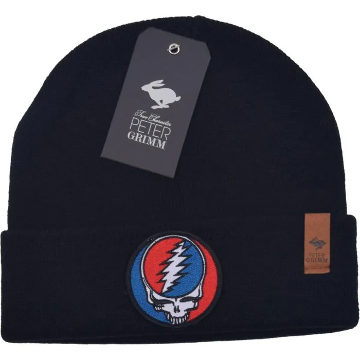 Liquid Blue Hats Accessories Grateful Dead Steal Your Face Black Beanie