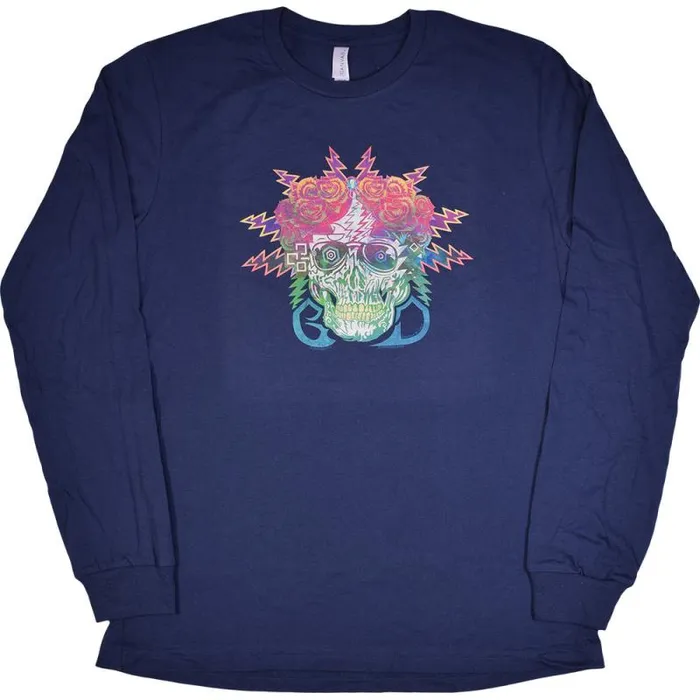 Liquid Blue Long Sleeve Men GD Electric Dimensions Navy Long Sleeve TShirt