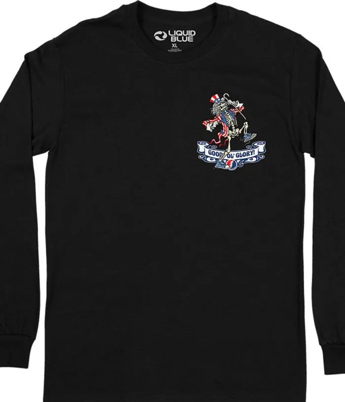 Liquid Blue Long Sleeve Men Good Ol Glory Chest Long Sleeve TShirt