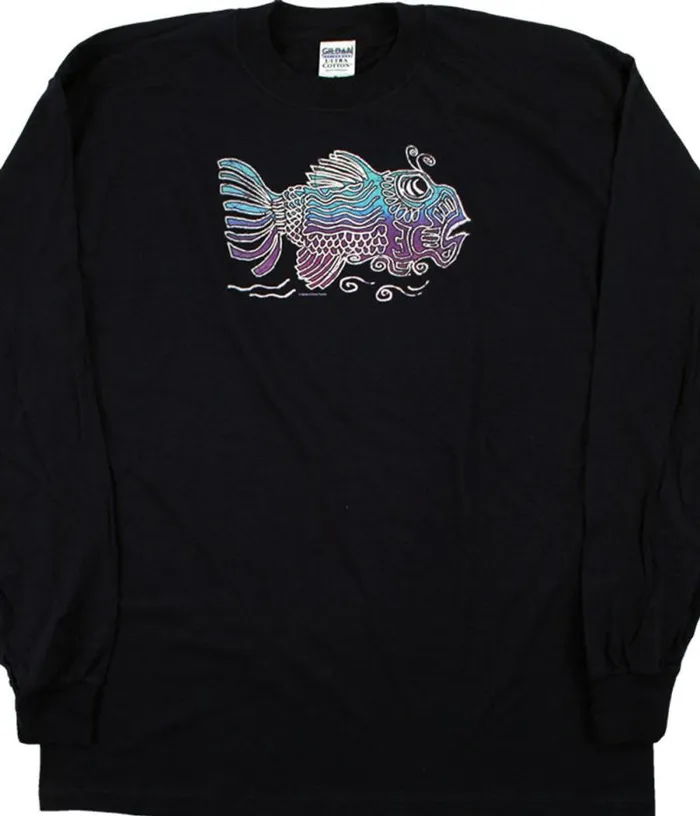 Liquid Blue Long Sleeve Men Jerry Fish Navy Long Sleeve TShirt