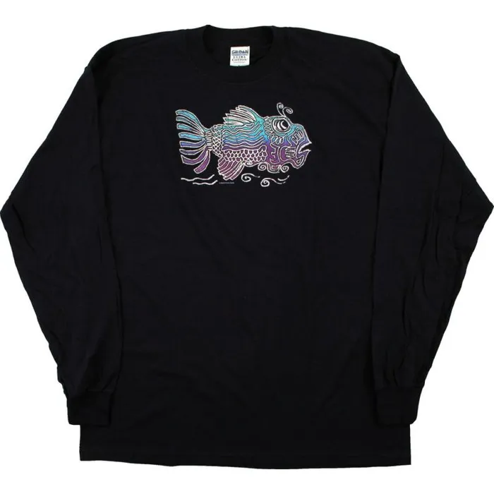 Liquid Blue Long Sleeve Men Jerry Fish Navy Long Sleeve TShirt