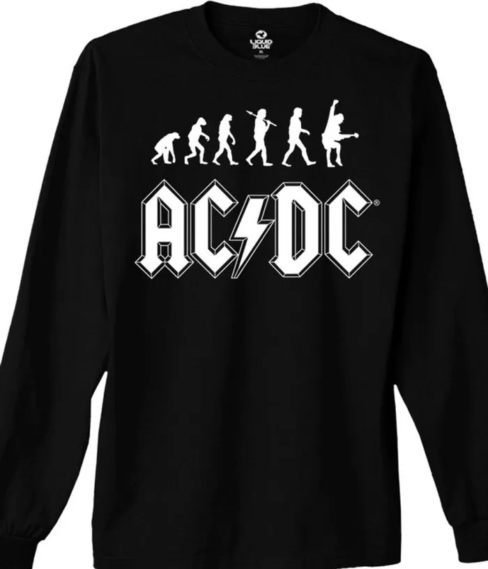 Liquid Blue Long Sleeve Men Rock Evolution Black Long Sleeve TShirt