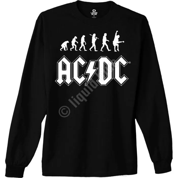 Liquid Blue Long Sleeve Men Rock Evolution Black Long Sleeve TShirt