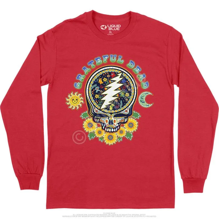 Liquid Blue Long Sleeve Men Steal Your Face Day Of The Dead Long Sleeve TShirt Liquid Blue Long Sleeve Men Steal Your Face Day Of The Dead Long Sleeve TShirt