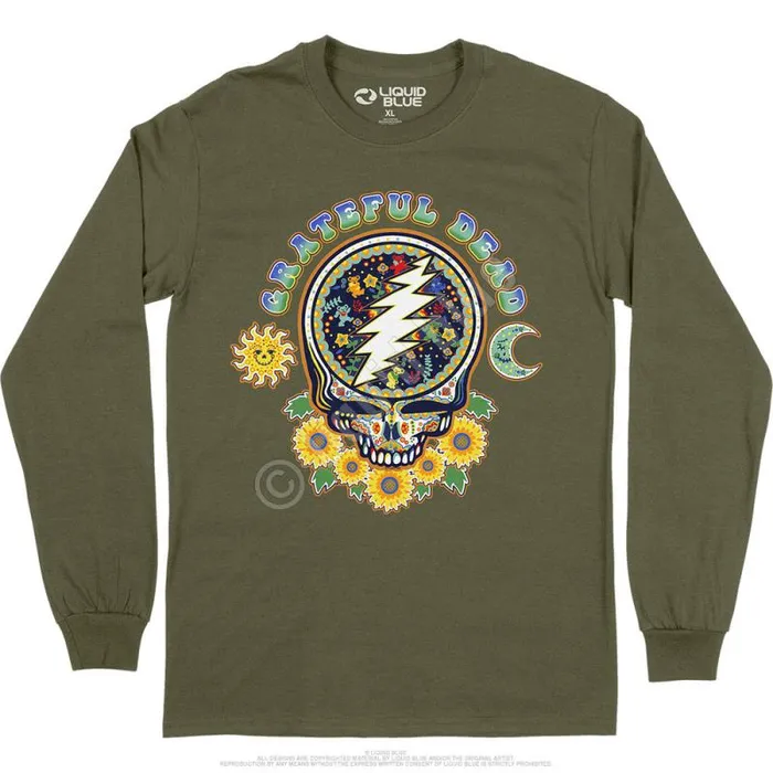Liquid Blue Long Sleeve Men Steal Your Face Day Of The Dead Long Sleeve TShirt Liquid Blue Long Sleeve Men Steal Your Face Day Of The Dead Long Sleeve TShirt