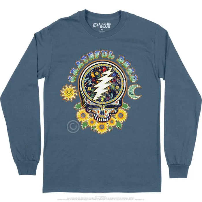 Liquid Blue Long Sleeve Men Steal Your Face Day Of The Dead Long Sleeve TShirt Liquid Blue Long Sleeve Men Steal Your Face Day Of The Dead Long Sleeve TShirt