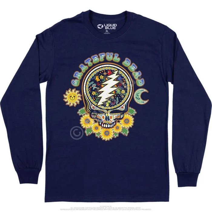 Liquid Blue Long Sleeve Men Steal Your Face Day Of The Dead Long Sleeve TShirt Liquid Blue Long Sleeve Men Steal Your Face Day Of The Dead Long Sleeve TShirt