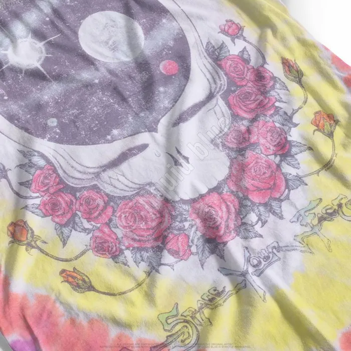 Liquid Blue PolyCotton TShirt Men Vintage Space Your Face PolyCotton TieDye TShirt