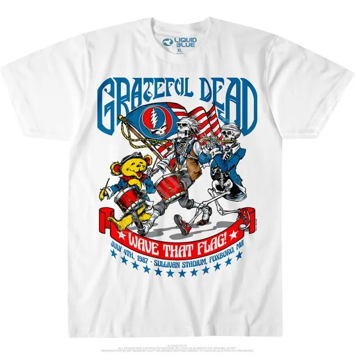 Liquid Blue TShirt Men 4th Of July White TShirt