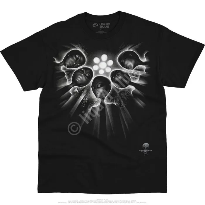 Liquid Blue TShirt Men Alien Abduction Black TShirt