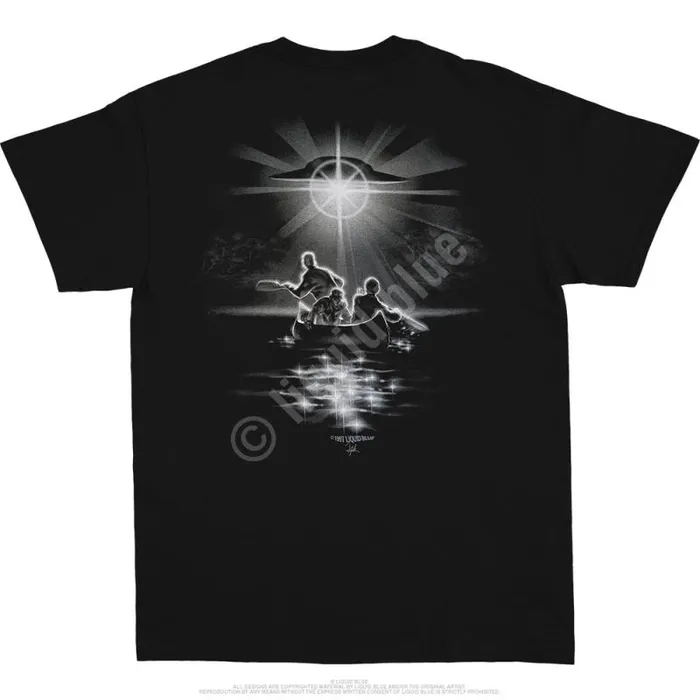Liquid Blue TShirt Men Alien Abduction Black TShirt