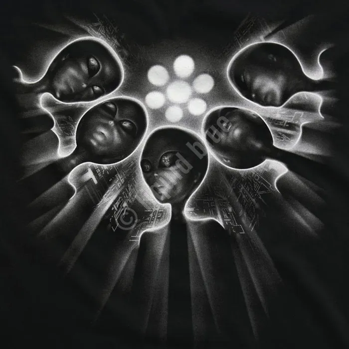 Liquid Blue TShirt Men Alien Abduction Black TShirt