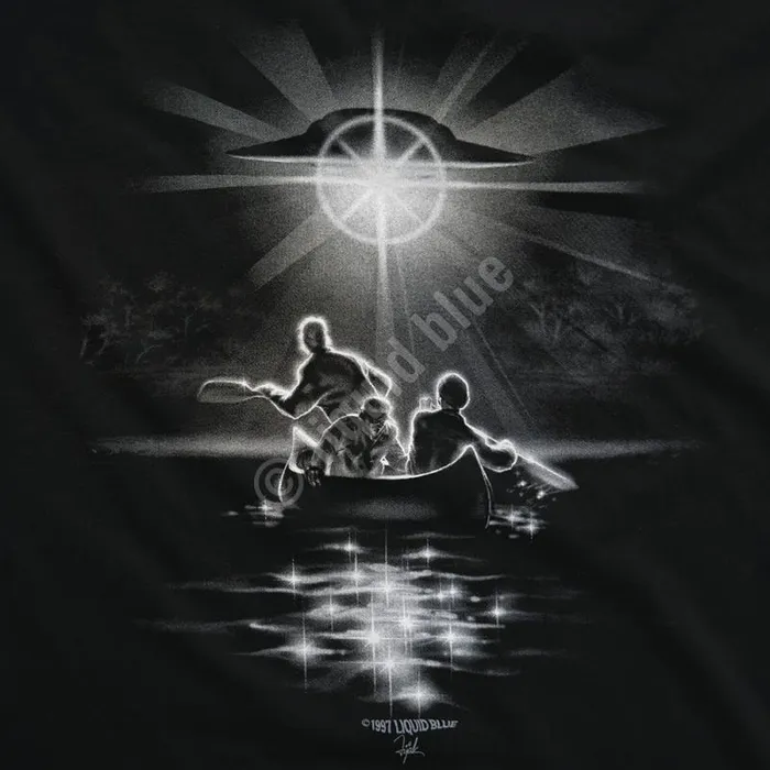 Liquid Blue TShirt Men Alien Abduction Black TShirt