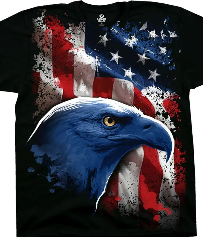 Liquid Blue TShirt Men American Icon Black TShirt