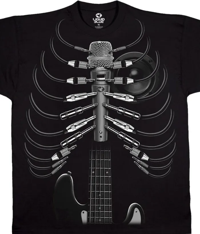 Liquid Blue TShirt Men Amped Up Black TShirt
