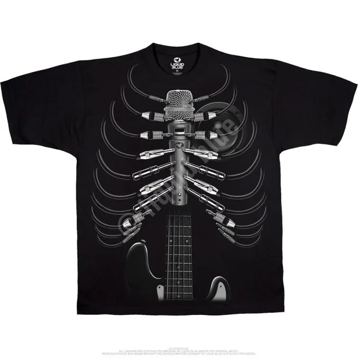 Liquid Blue TShirt Men Amped Up Black TShirt
