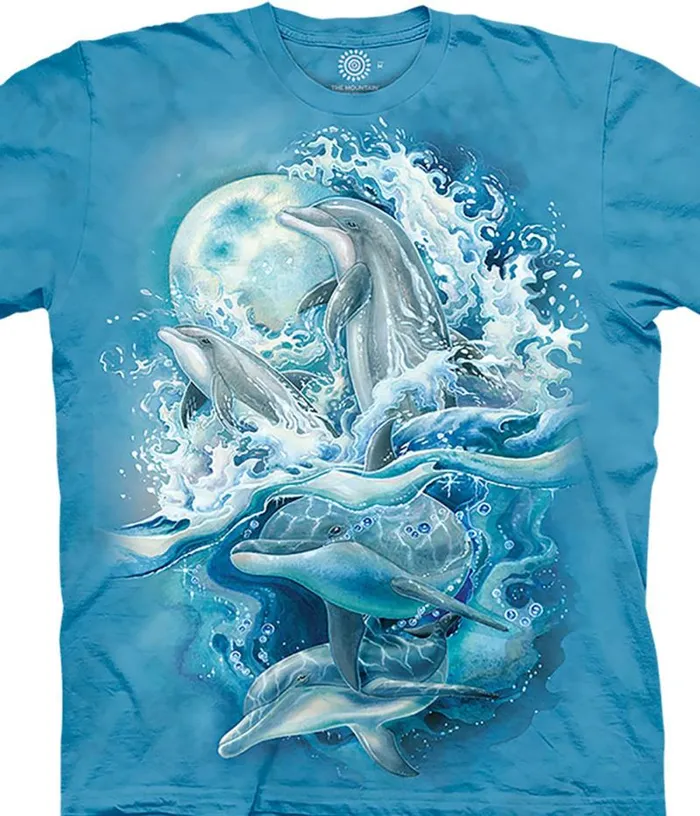 Liquid Blue TShirt Men Bergsma Dolphins Classic Cotton TShirt